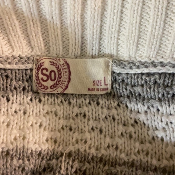 Juniors Straps Cold Shoulder Long Sleeve Loose Knit Pullover Sweater - Picture 7 of 9